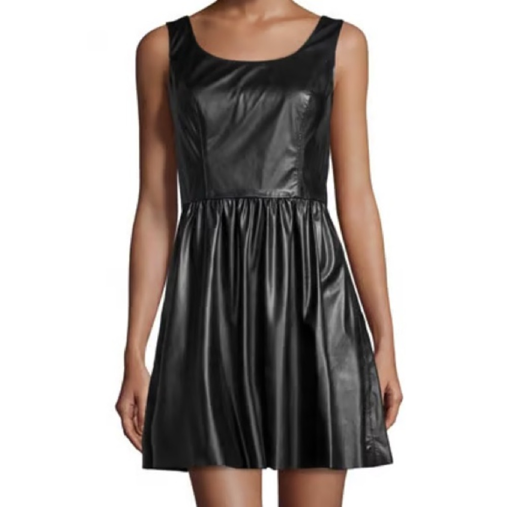 VAKKO Vegan Leather Mini Dress